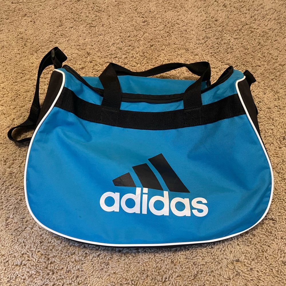 Adidas Blue and Black Duffel Bag